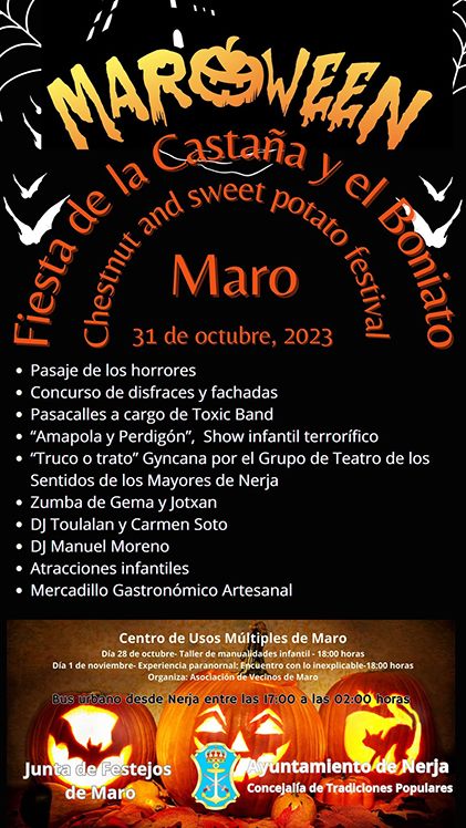 Cartel de Maroween 2023, Fiesta de la Castaña y el Boniato